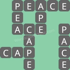 Wordscapes Level 65, Life 1 .